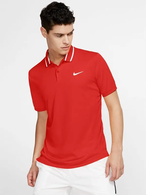 Nike Court Dry Polo Pique - habanero red/white