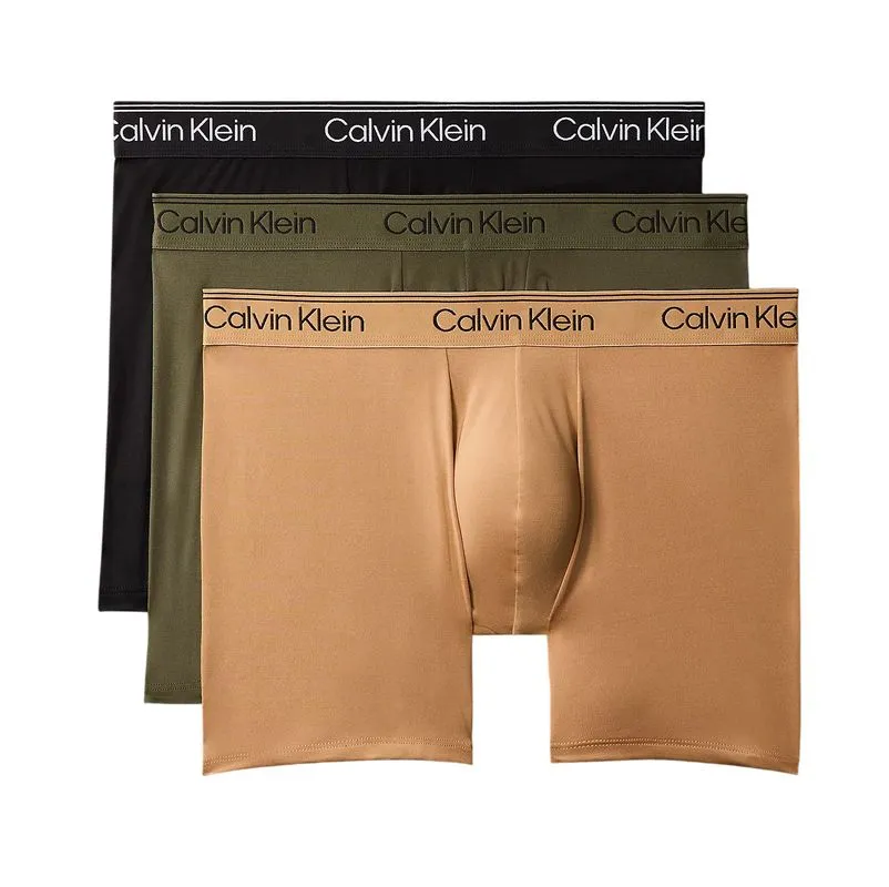 Calvin Klein Boxer Briefs Microfiber Stretch 3P - bronze flash/black/olive night
