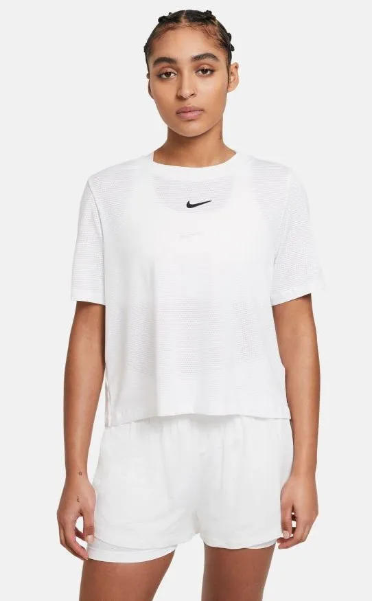 Nike Court Dri-Fit Advantage Top SS W - white/black