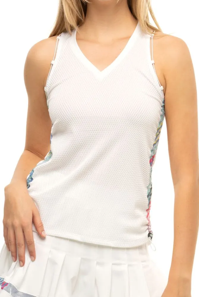 CT750-G73110-1 Lucky in Love City Graffiti Back Me Up Tank Women - white