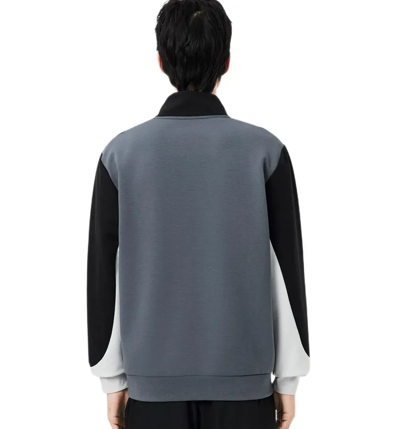 Lacoste Sport Quarter Zip Colour Block - grey/black/grey