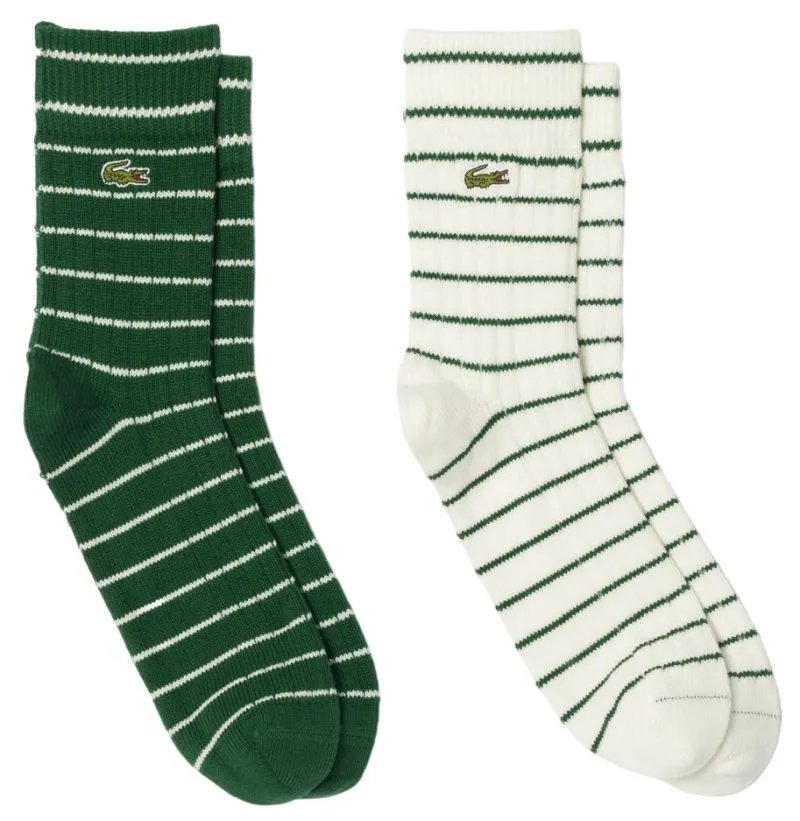 Lacoste Short Striped Cotton Socks 2P