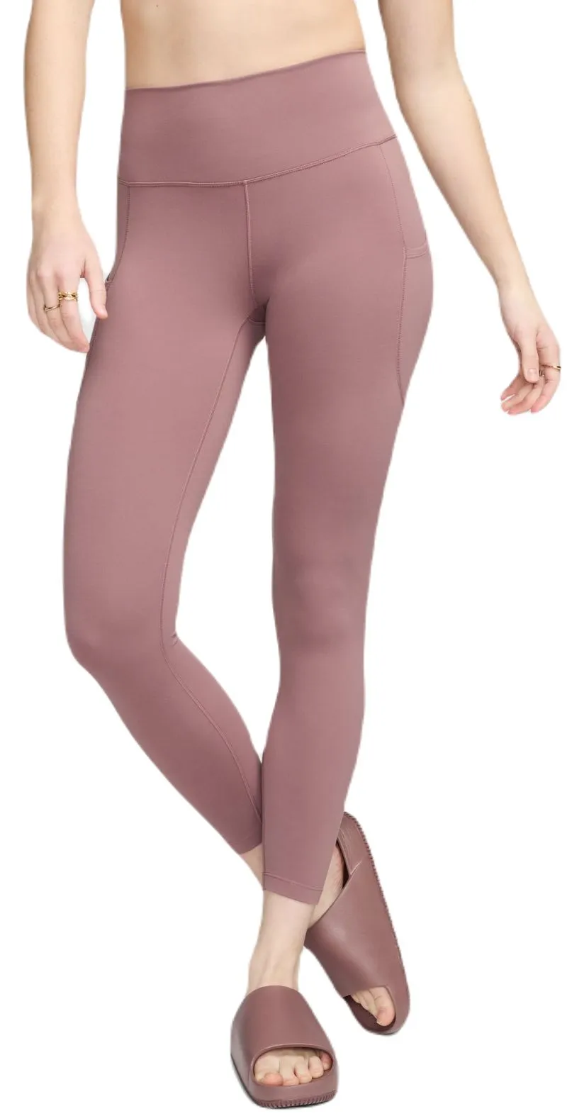 Nike Dri-Fit One 7/8 High-Rise Leggings - smokey mauve/black