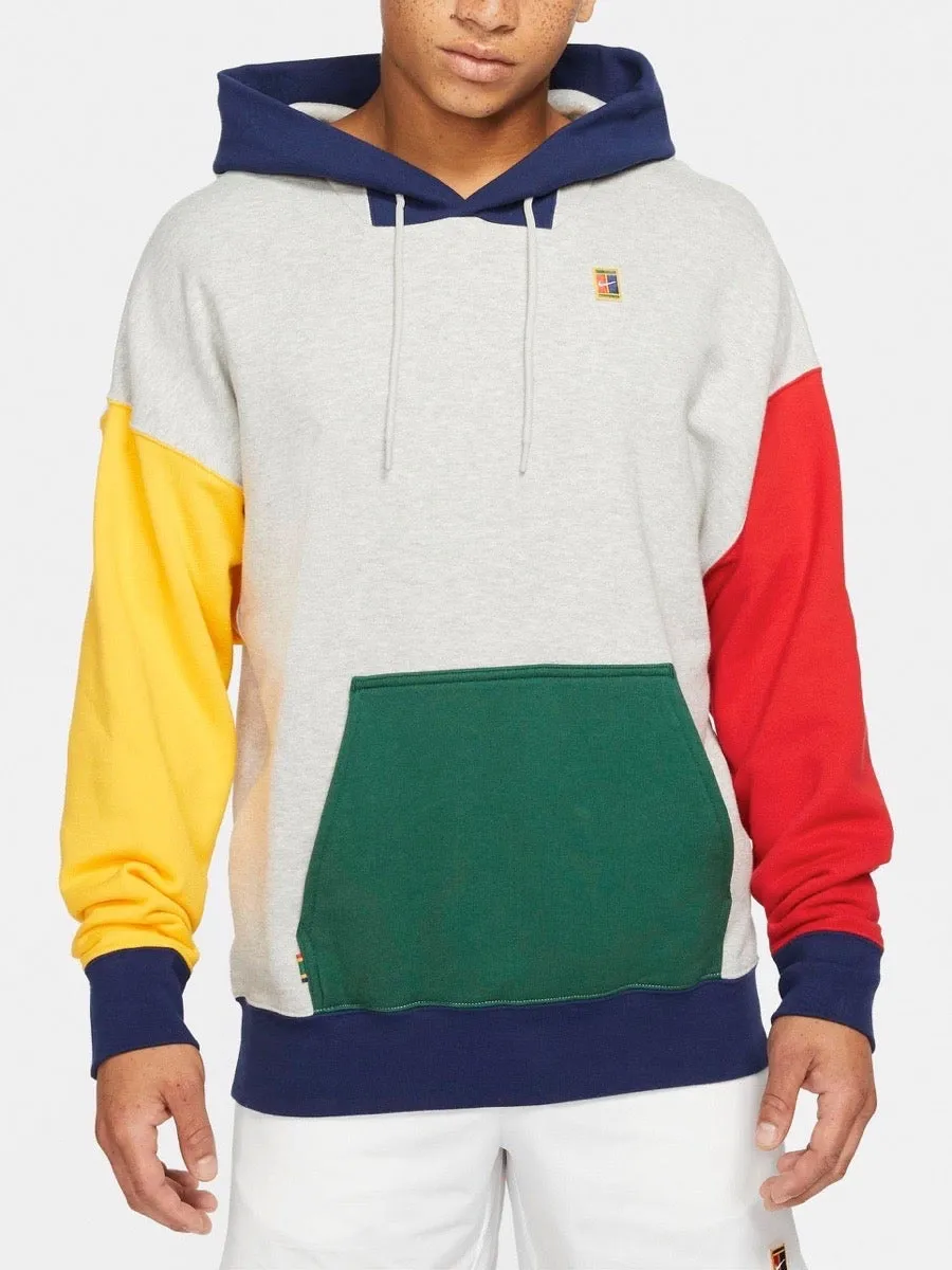 Nike Court Fleece Hoodie Heritage - grey heather/gorge green