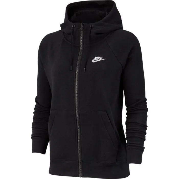 nike-sportswear-essential-hoodie-fz-fleece-w-black-white-1 Nike Sportswear Essential Hoodie FZ Fleece W - black/white