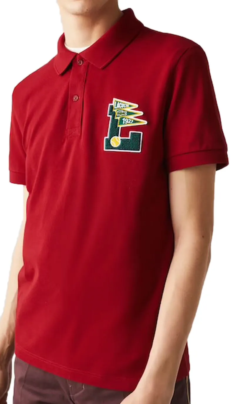 Lacoste Men’s Regular Fit L Badge Cotton Piqué - red Lacoste Men’s Regular Fit L Badge Cotton Piqué - red