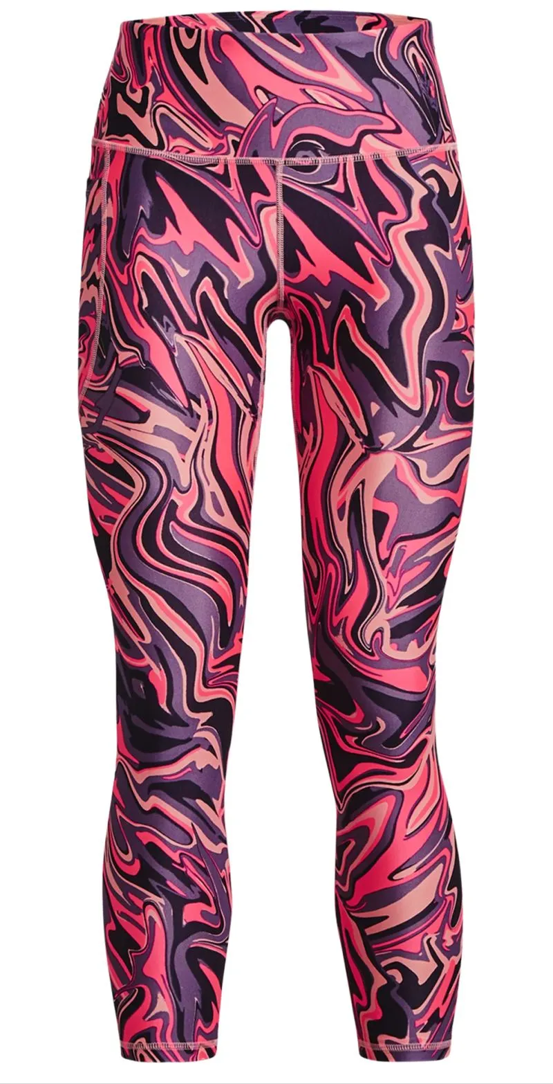 Under Armour Women's HeatGear No-Slip Waistband Printed Ankle - posh pink/tux purple