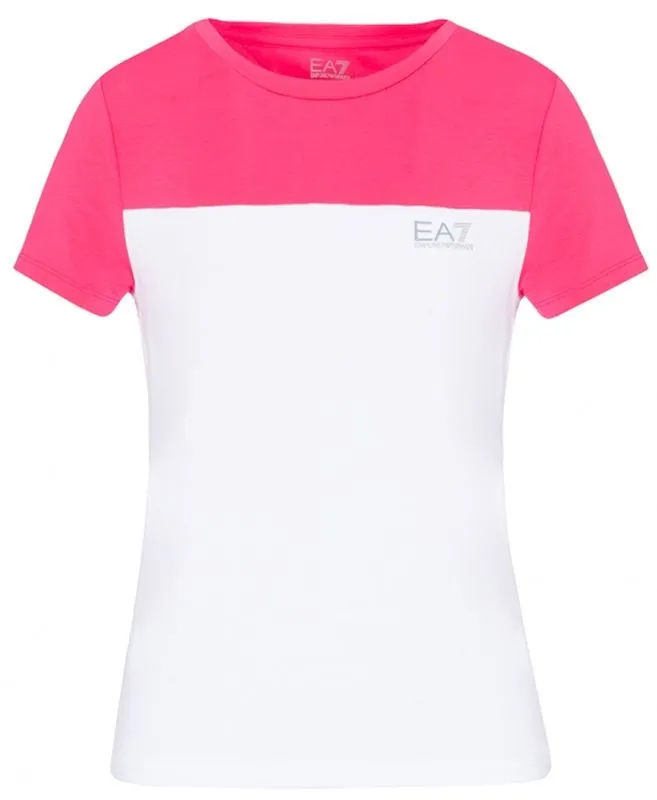 EA7 Woman Jersey T-shirt - white/pink