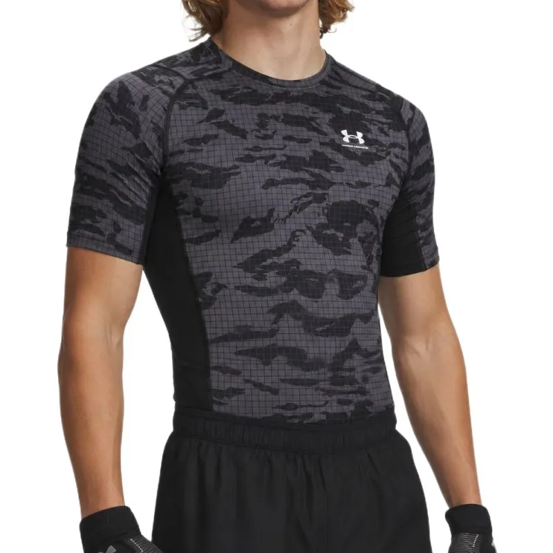 Under Armour HeatGear Printed - black/castlerock/white