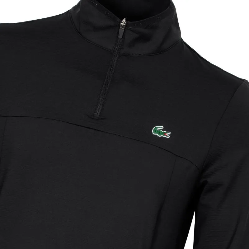 Lacoste Men's SPORT Stretch Zippered Collar Sweatshirt - black