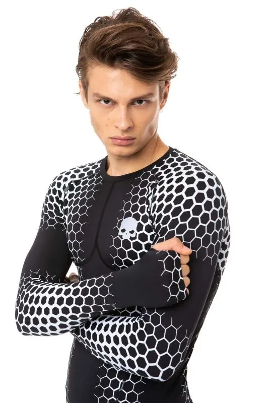 Hydrogen Printed Second Skin Tee LS Man - black/white