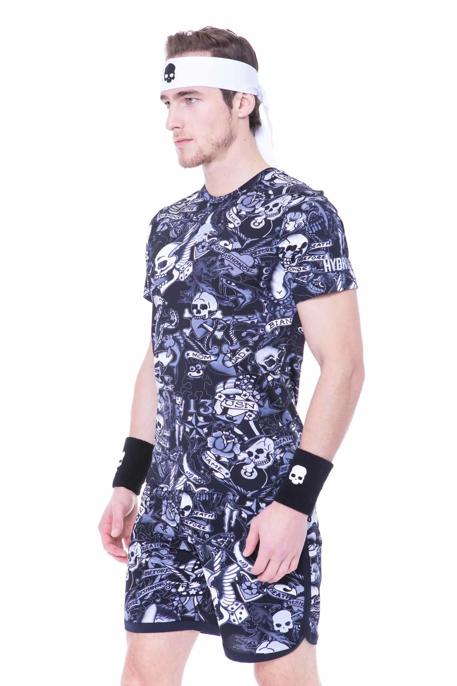 Hydrogen Printed Tech Tee - black/grey