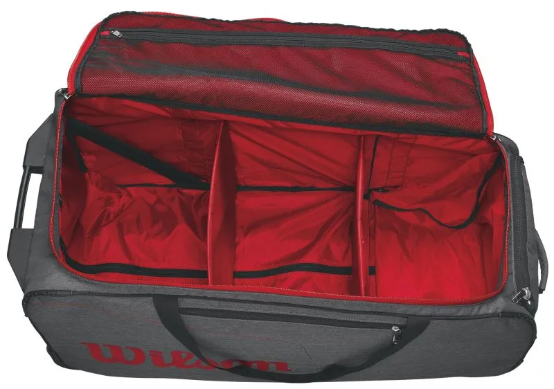 Wilson Traveler Wheeled Coach Duffel - grey/red