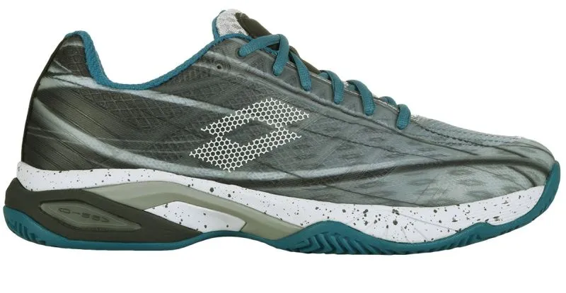 Lotto Mirage 300 Clay - silver metal 2/all white/mosaic blue