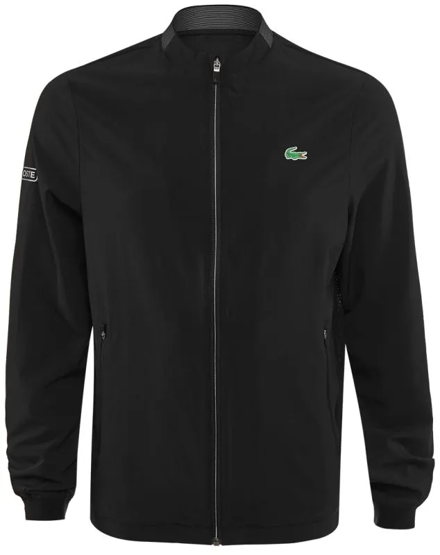 Lacoste Men's SPORT Novak Djokovic Collection Ultra Light Technical Jacket - black/black/white Lacoste Men's SPORT Novak Djokovic Collection Ultra Light Technical Jacket - black/black/white