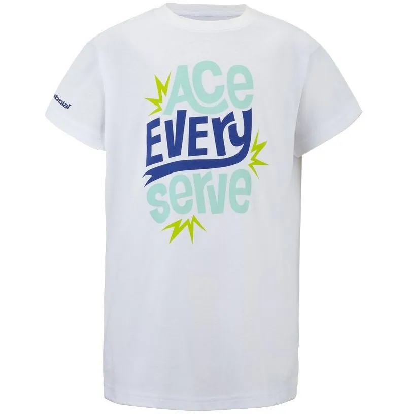 Boys' t-shirt Babolat Exercise Cotton - white - White