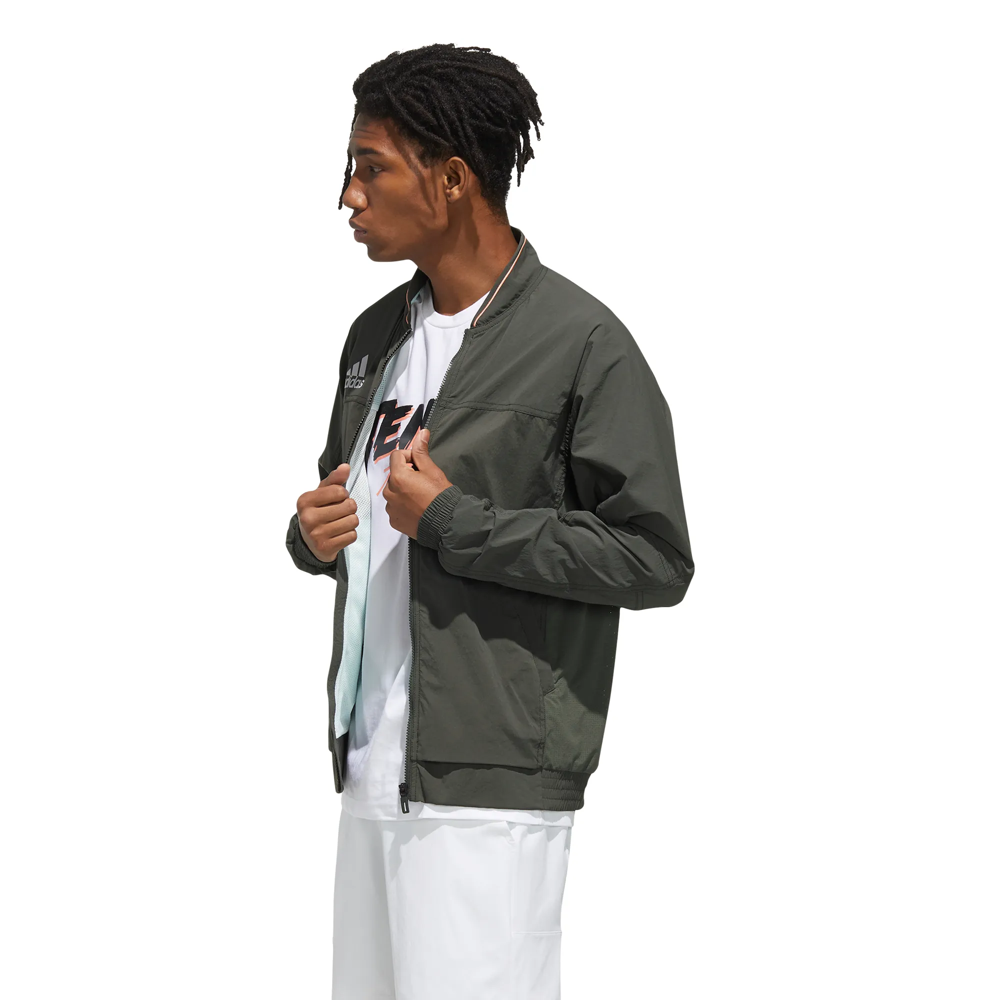 Adidas Men Stretch Woven Jacket - legend earth