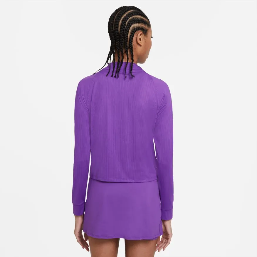 Nike Court Dri-Fit Victory Top LS W - wild berry/white
