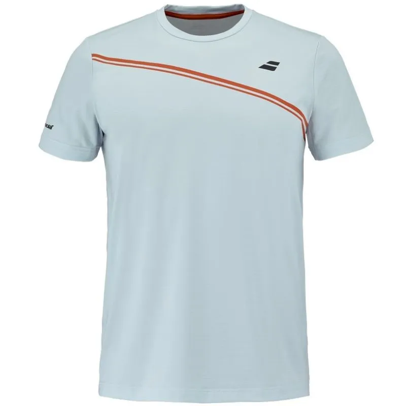 Boys' t-shirt Babolat Play Crew Neck - illusion blue - Blue