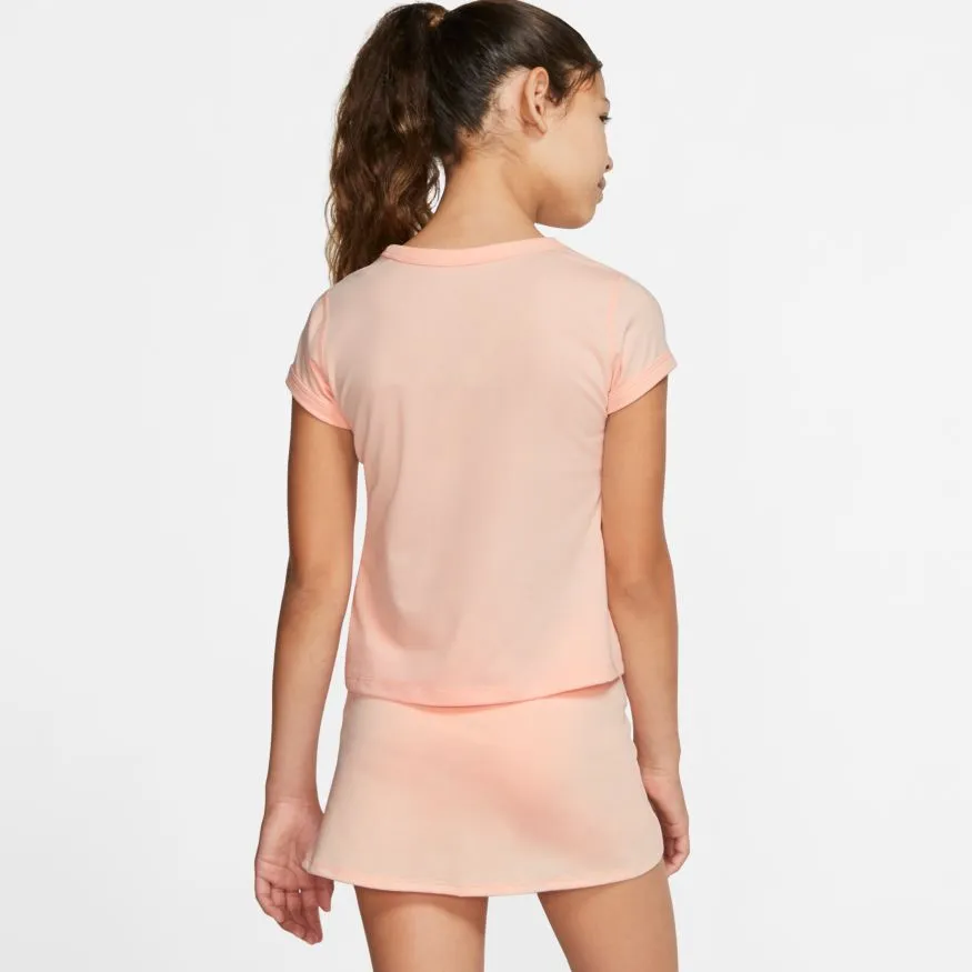 Nike Court G Dry Top SS - washed coral/white