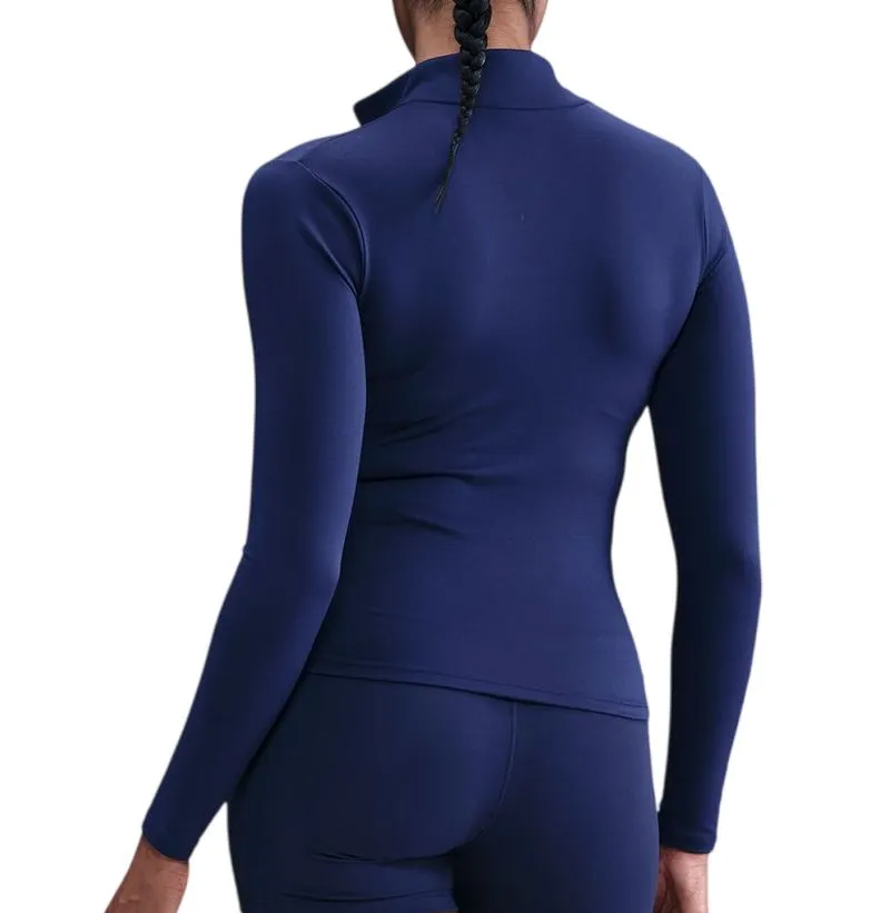 Nike One Dri-Fit Full Zip Fitted - midnight navy/white