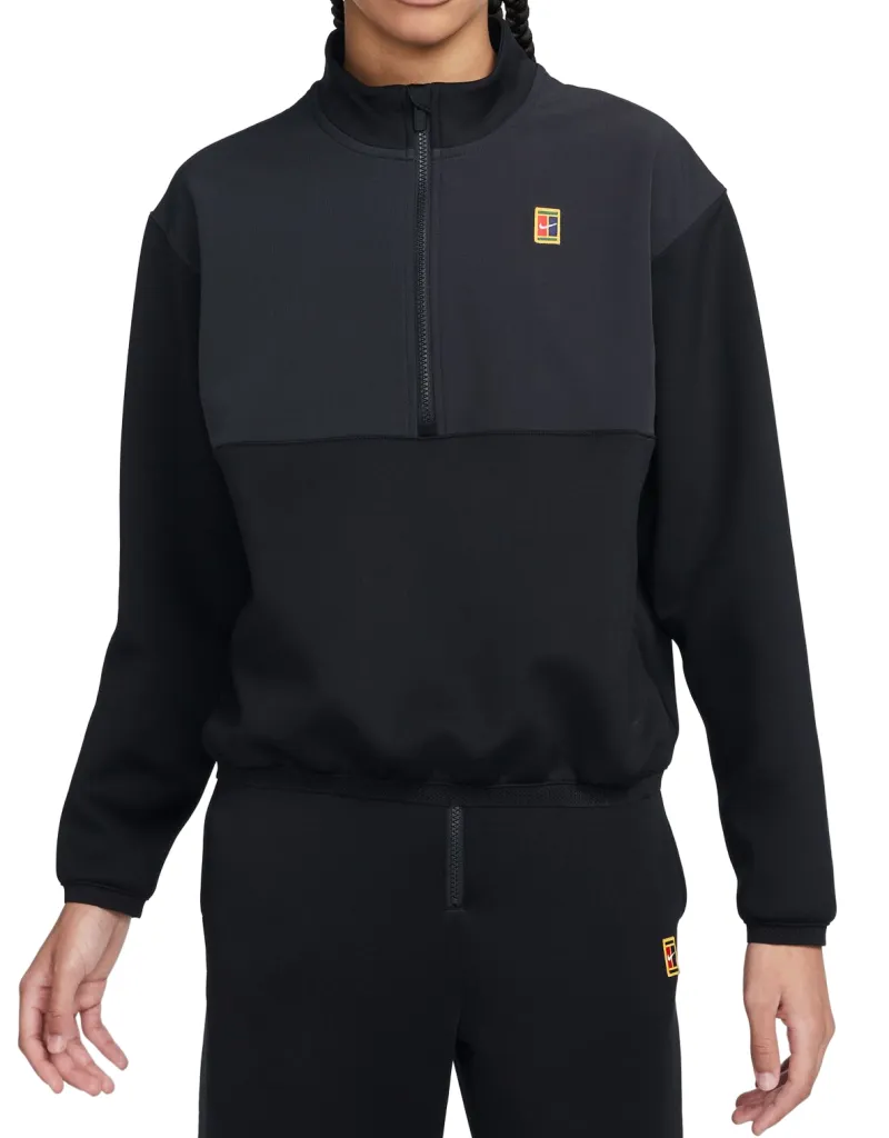 Nike Court Dri-Fit Heritage 1/2-Zip Tennis Jacket - black/black