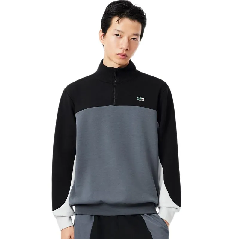 Lacoste Sport Quarter Zip Colour Block - grey/black/grey
