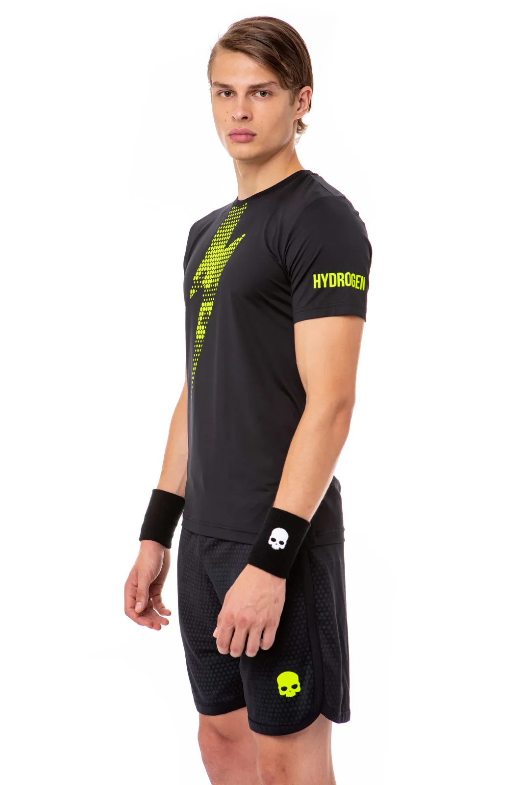 Hydrogen Tech Thunderbolt Tee - black/yellow fluo