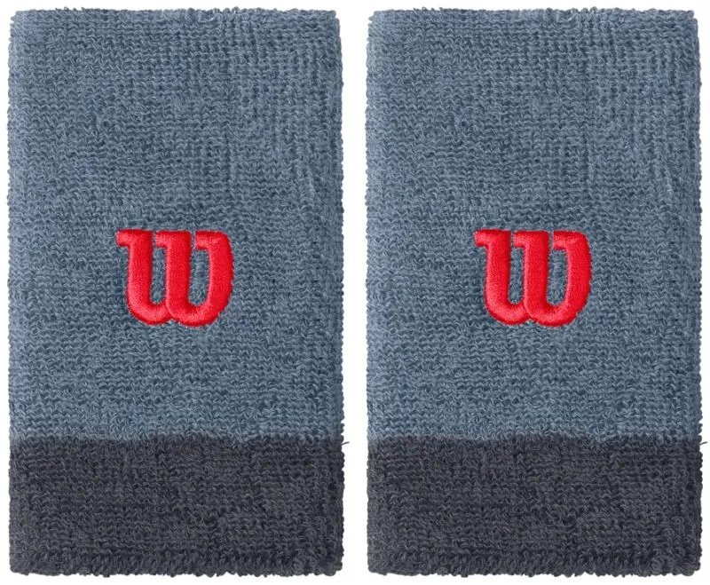 Wilson Extra Wide Wristband - flint/ebony/wilson red