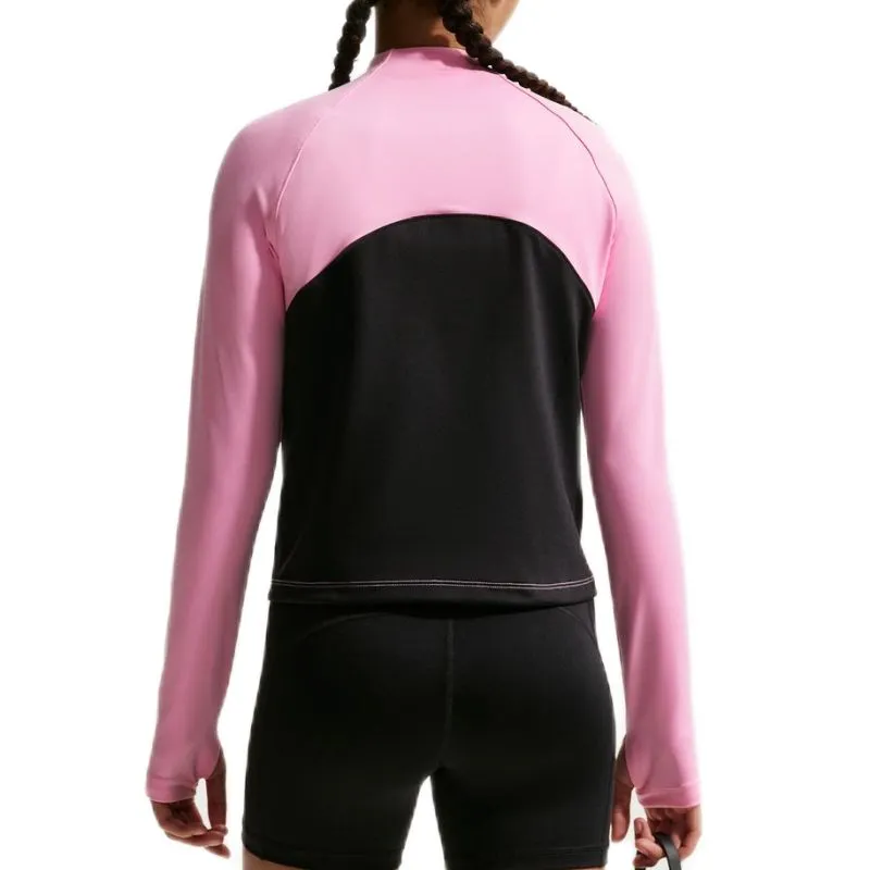 Nike Pro Dri-Fit Half Zip Long Sleeve - pink rise/black/white