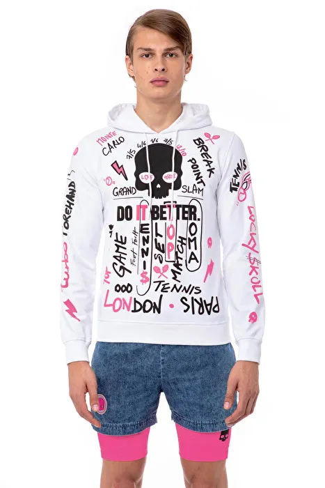 hydrogen-graffiti-hoodie-man-white-fuchsia-3 Hydrogen Graffiti Hoodie Man - white/fuchsia