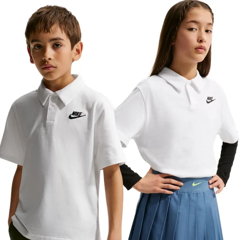 Nike Kids Sportswear Club Knit Short Sleeve - white/black