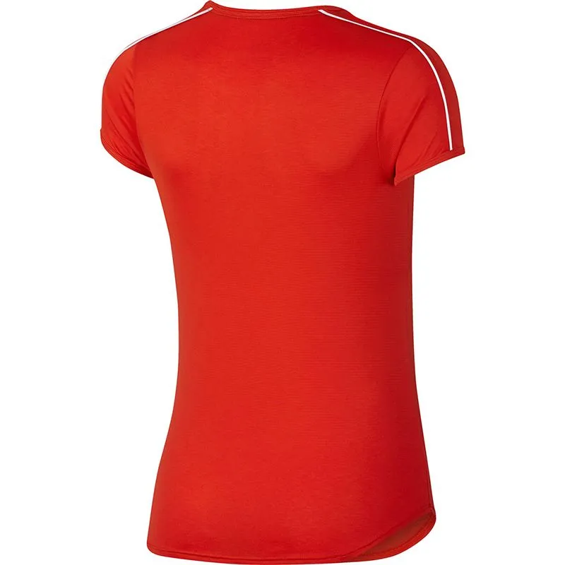 Nike Court Dry Top - habanero red/white