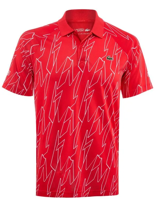 Lacoste Men's SPORT French Open Ultra Lightweight Stretch Polo Shirt - red/white