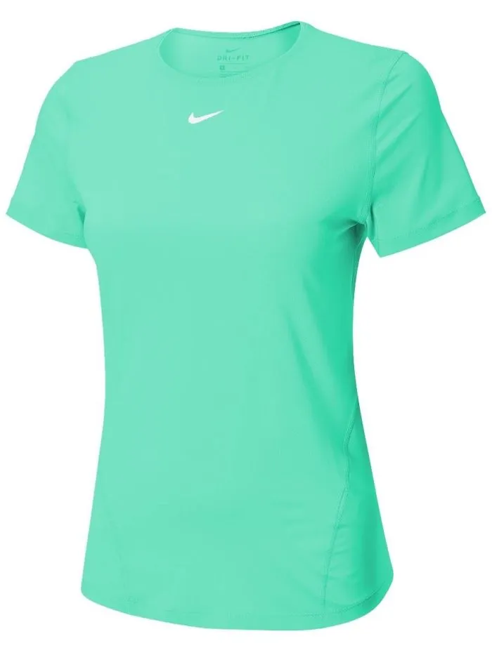 Nike Pro Top SS All Over Mesh W - green glow/white