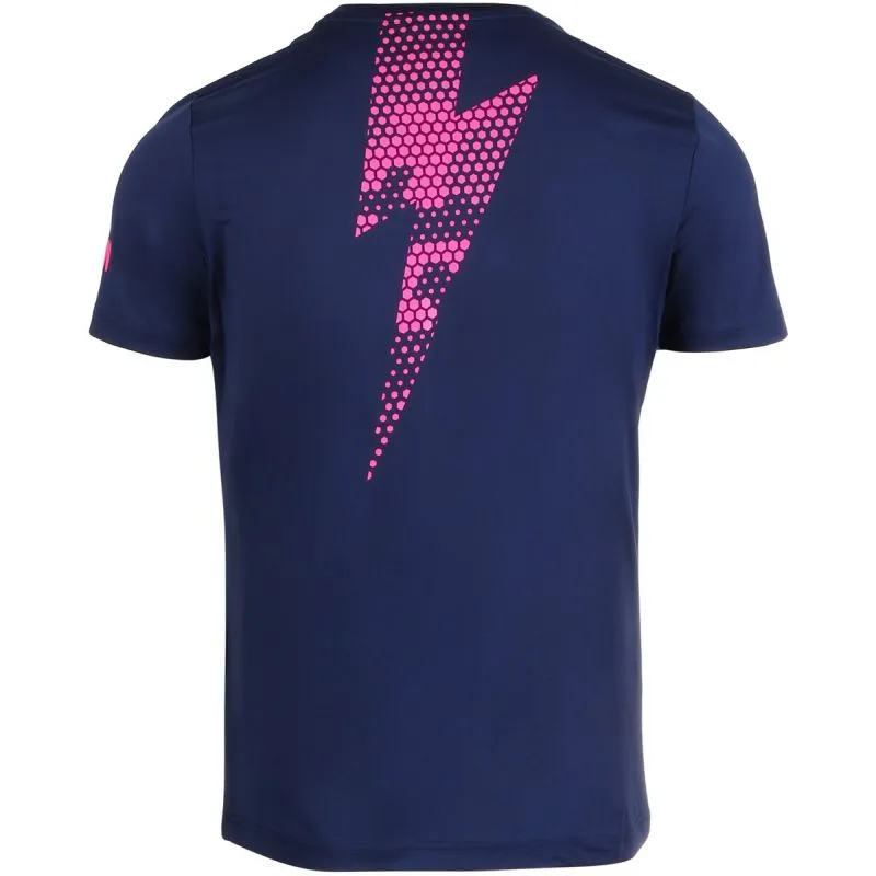 Hydrogen Tech Thunderbolt Tee Man - blue navy/fuchsia fluo