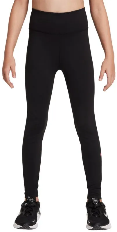 Nike Girls One Dri-FIT High-Waisted - black/hyper pink