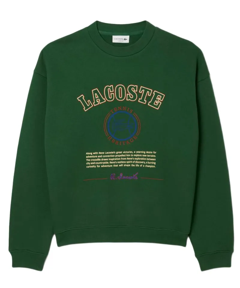 Lacoste Heritage Embroidery Fleece - pine green