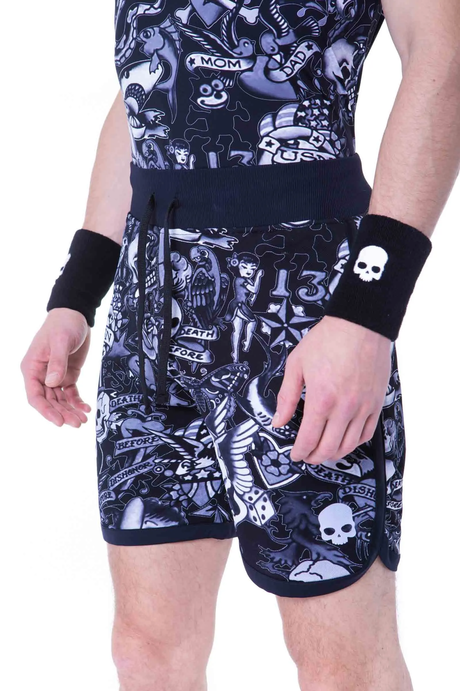 Hydrogen Printed Tech Shorts - black/grey