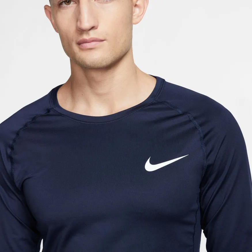 nike-pro-top-ls-tight-obisidian-white-5 Nike Pro Top LS Tight - obisidian/white