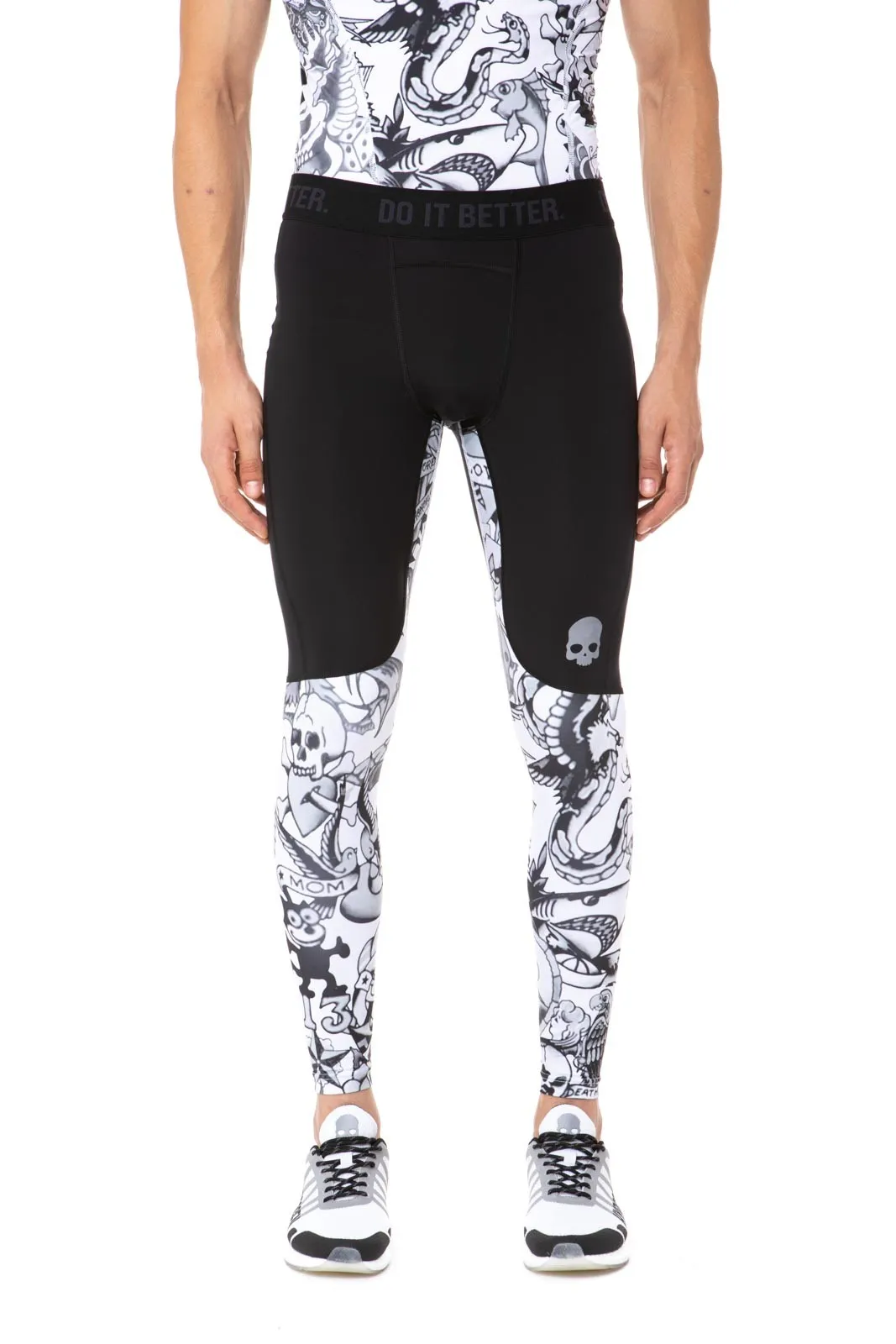 Hydrogen Printed Leggings Man - grey