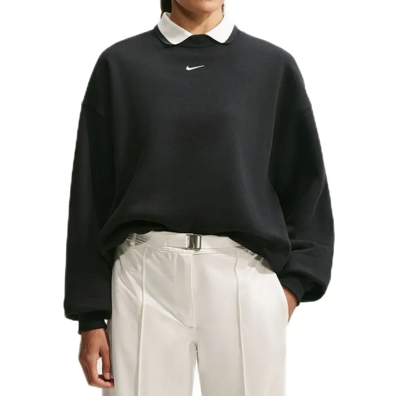 Nike Studio Fleece Medium Weight Oversized Crew - black/white