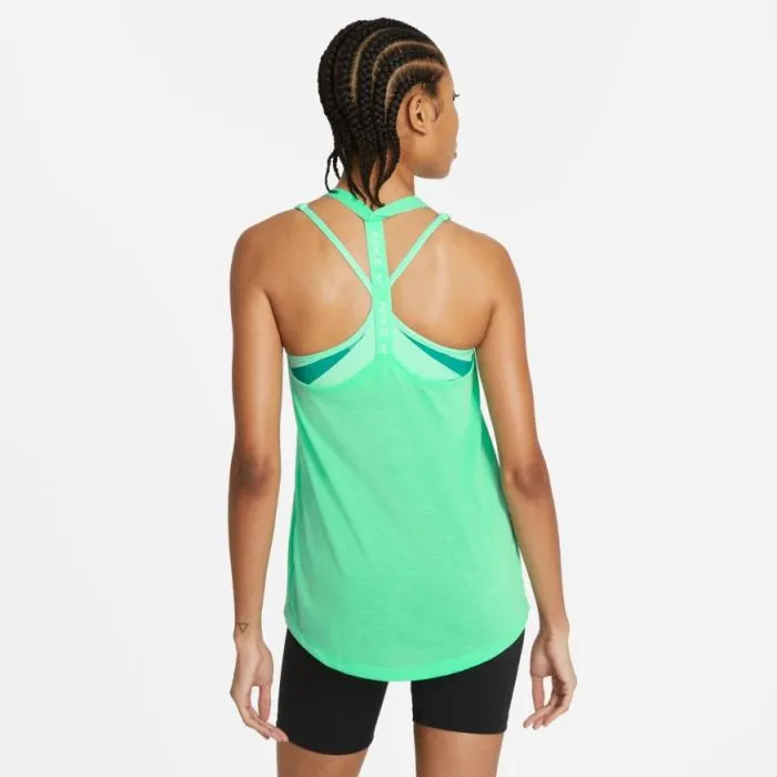 Nike Dry Essential Elastika Tank W - green glow/heather/white