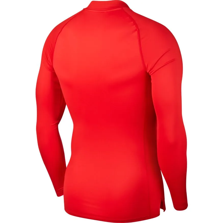 Nike Pro Top LS Tight Mock - university red/black