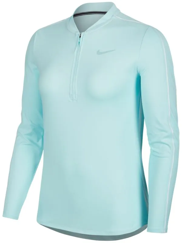 Nike Court Women Dry 1/2 Zip Top - topaz mist/white/white/topaz mist