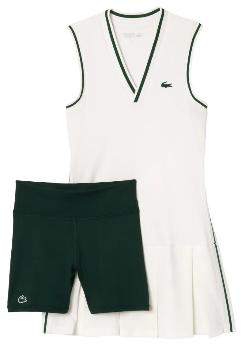 Lacoste Sport Dress With Removable Piqué Shorts - white