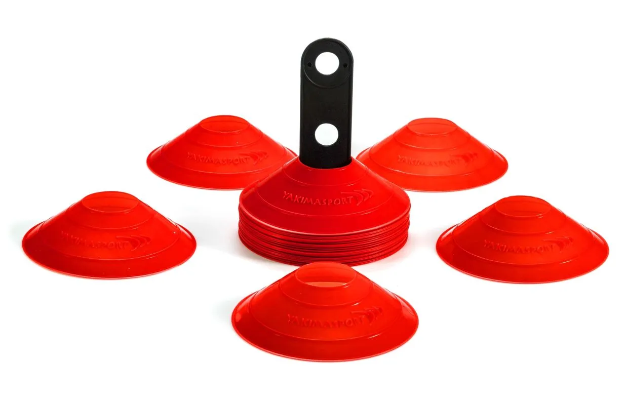 Yakimasport Marker Cones Set 30P With Stand - red