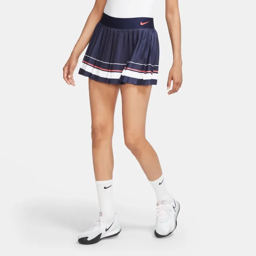 Nike Court Maria Skirt W - blackened blue/white/laser crimson