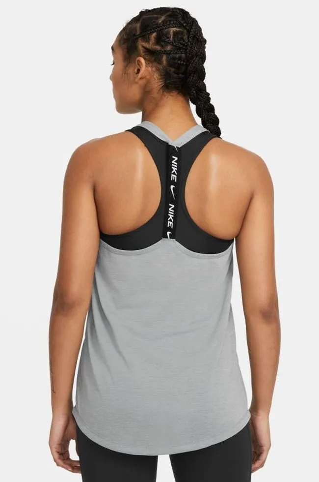 Nike Dry Essential Elastika Tank W - smoke grey/heather/white