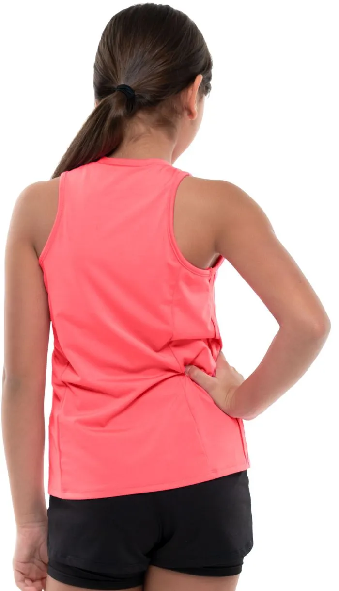 Lucky in Love Core V-Neck Cutout Tank Girls - coral crush